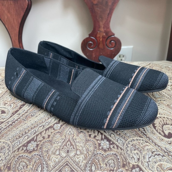 Vivaia Round Toe Striped Loafers Shoes Slip On Comfortable Washable Gray Size 8 - Picture 6 of 14